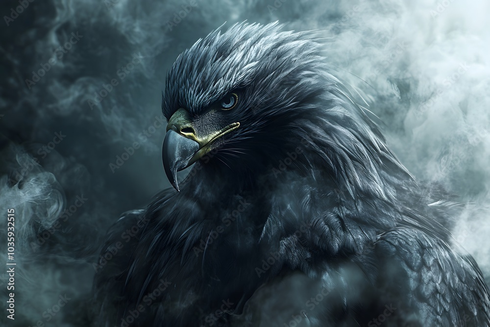 Obraz premium humanoid muscular eagle with wings, fantasy creature warrior,. representing strength and power