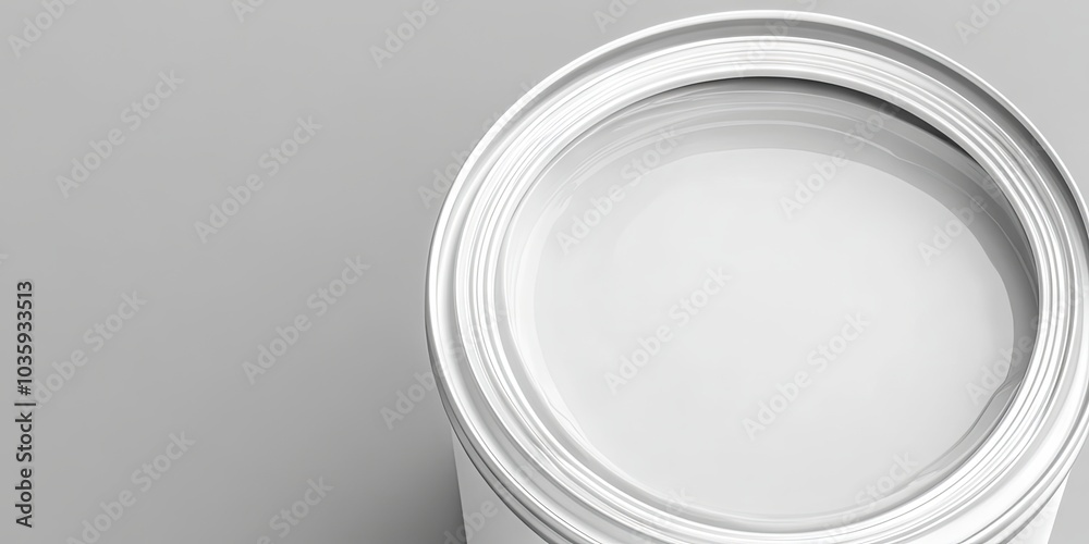 White Paint Can Close Up: Smooth Texture and Circular Rim White Paint Can Close Up: Smooth Texture and Circular Rim
