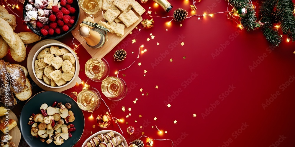 Festive delights a beautiful spread of holiday treats sweets and drinks perfect for celebrating the joy of christmas gatherings Festive delights a beautiful spread of holiday treats sweets and drinks perfect for celebrating the joy of christmas gatherings