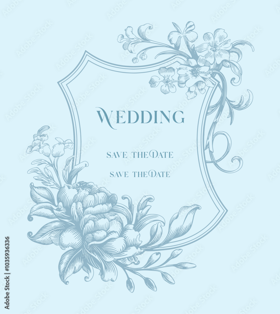 Fototapeta premium Wedding monogram crest design. Vintage wedding monogram design. Wedding initial.