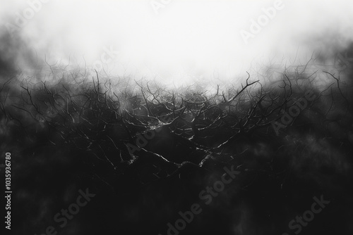 unreadable death metal band logo wallpaper. White foreground, black background. photo