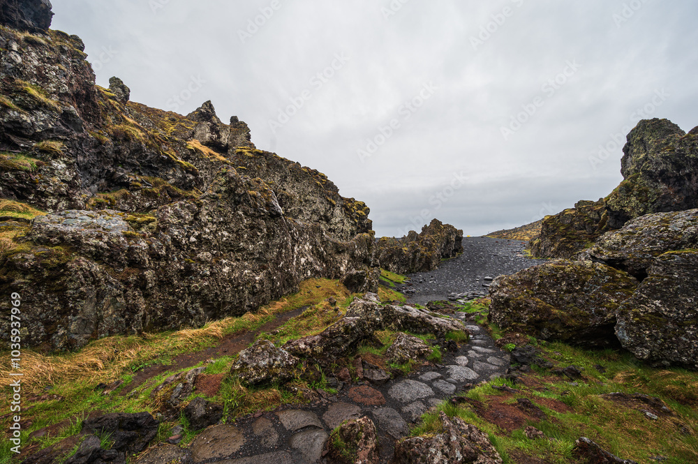 nature sceneries inside the Djupalonssandur beach on the Snaefellsnes Peninsula, Iceland nature sceneries inside the Djupalonssandur beach on the Snaefellsnes Peninsula, Iceland
