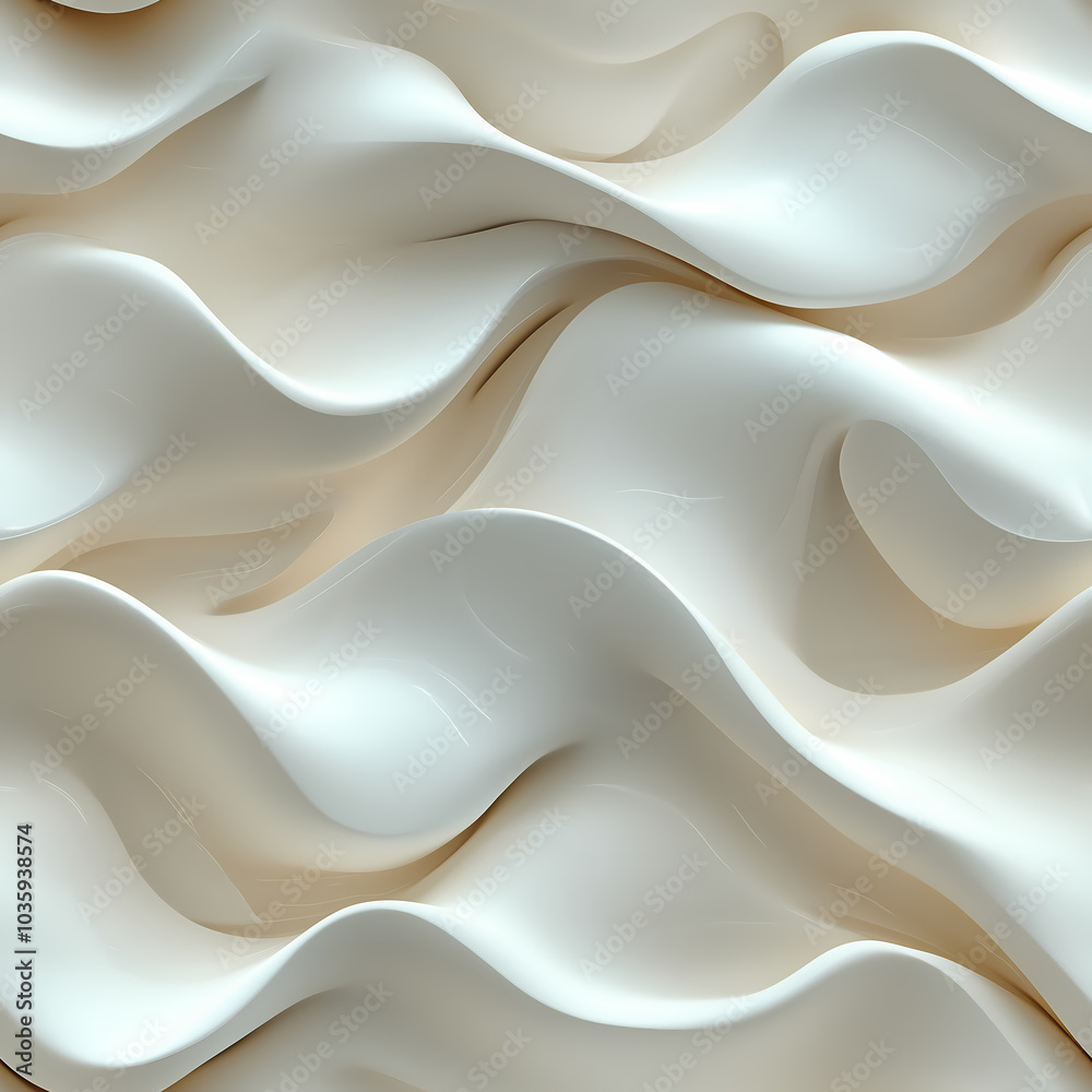 Fototapeta premium Seamless realistic minimalist flowing waves pattern with soft tones