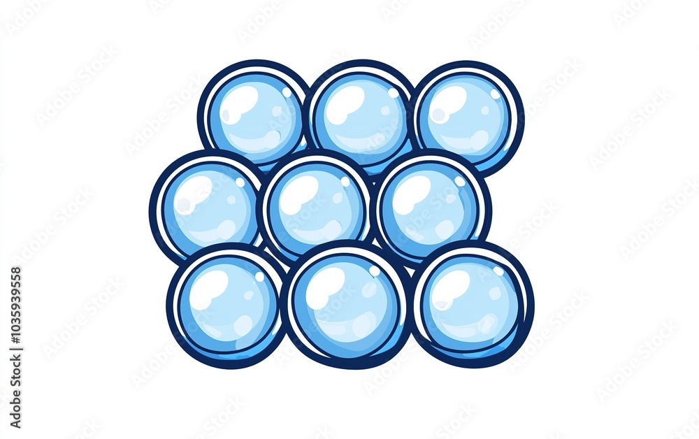 Colorful cluster of blue bubbles arranged in a grid pattern, creating a playful and vibrant visual texture Colorful cluster of blue bubbles arranged in a grid pattern, creating a playful and vibrant visual texture