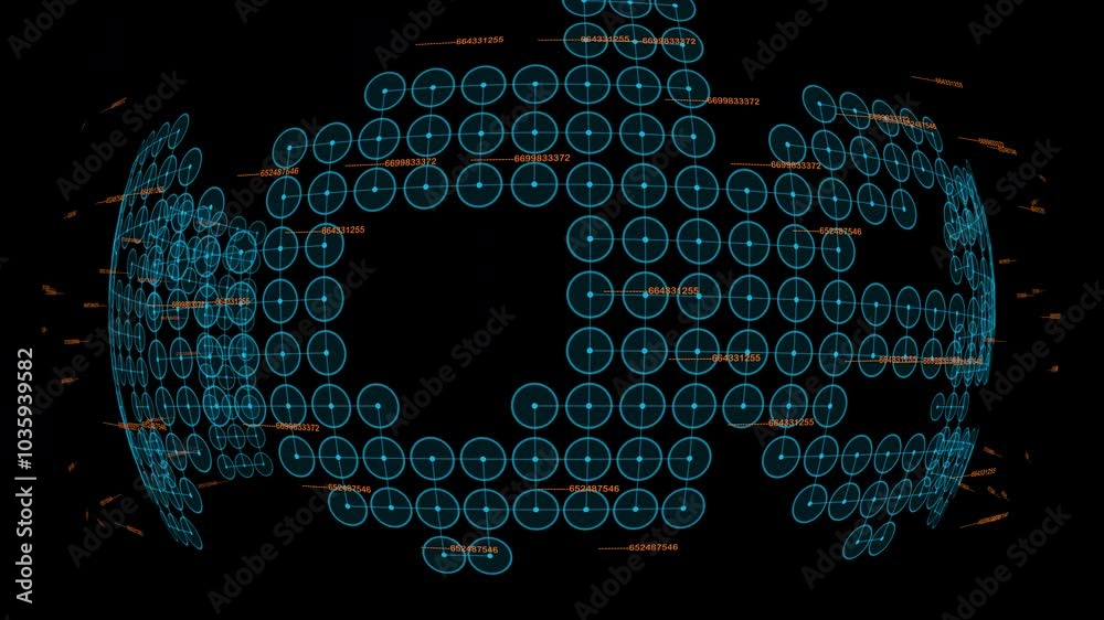 A colorful map of circular shapes and spins like a whirlwind