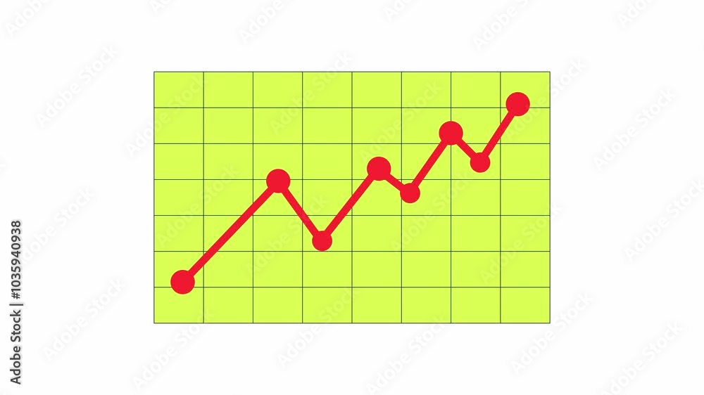 Rising up data points line chart against grid pattern 2D object animation. Increase profits sales cartoon 4K video, alpha channel. Economy statistics animated flat item on white background Rising up data points line chart against grid pattern 2D object animation. Increase profits sales cartoon 4K video, alpha channel. Economy statistics animated flat item on white background