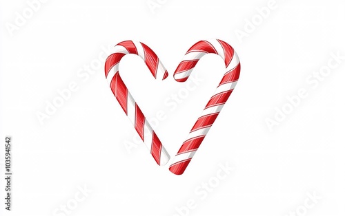 Candy canes arranged in the shape of a heart, symbolizing festive love and holiday spirit during winter celebrations