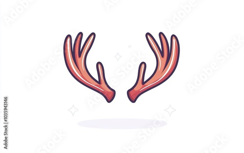 Colorful and stylized deer antlers illustration with a simplistic design against a white background