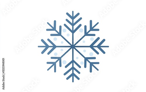 A delicate blue snowflake design with intricate patterns against a light background showcasing winter's beauty