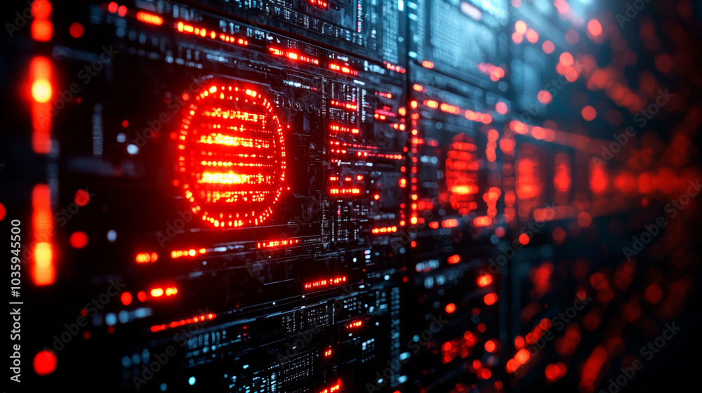 Obraz premium System hacked alert after cyber attack on computer network. Generative AI