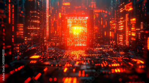 System hacked alert after cyber attack on computer network. Generative AI