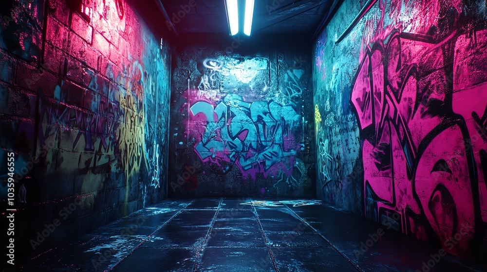 Obraz premium Urban Street Art Graffiti 8k Realistic Lighting