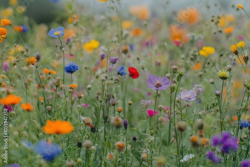 Independent botanical field mural background