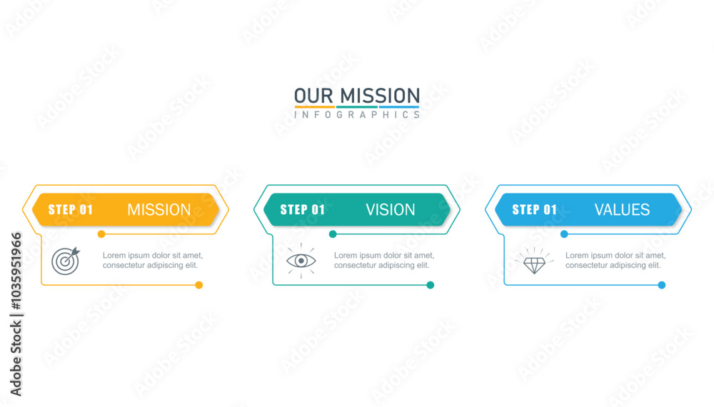 mission, vision, values, graphic design template. with options. mission, vision, values, graphic design template. with options.