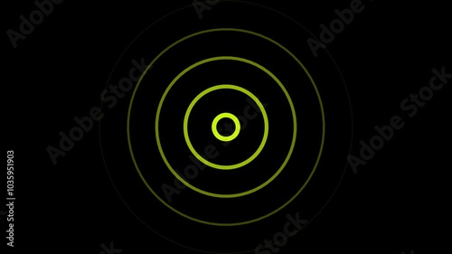 redio wave yellow color animation icon black background photo