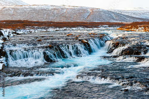 Waterfall in river, in Brúará, Hvitá, south Iceland, 