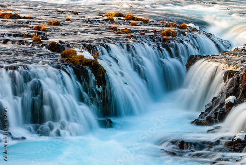 Waterfall in river, in Brúará, Hvitá, south Iceland, 