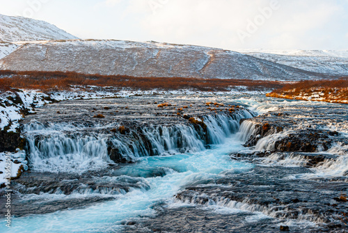 Waterfall in river, in Brúará, Hvitá, south Iceland, 