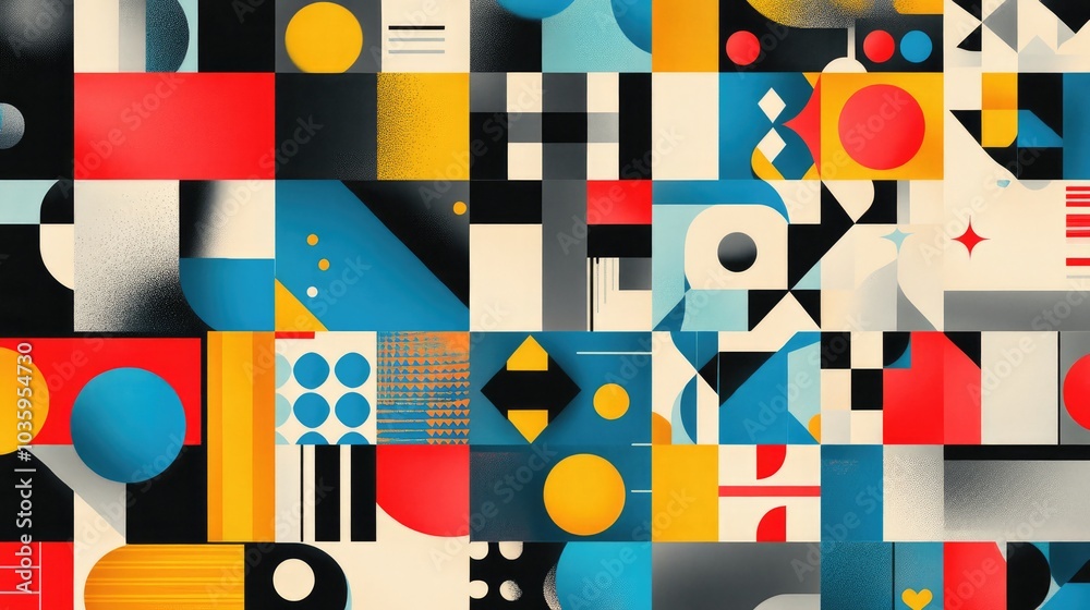 Geometric and mosaic pattern in a flat design style Geometric and mosaic pattern in a flat design style