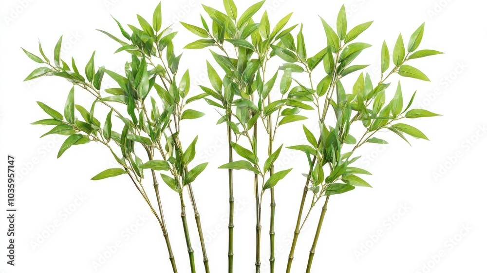 Obraz premium Bamboo plant isolated on a white backdrop