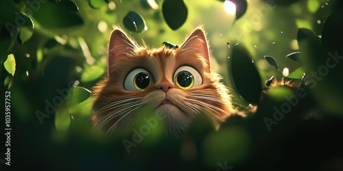 A lovely fluffy tabby cat gazes around its surroundings, Fluffy tabby cat exploring its environment