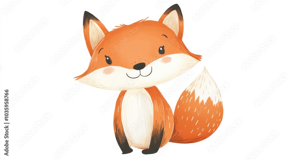 Obraz premium Hand drawn illustration of a charming animal character with playful features showcasing creativity and artistic flair Perfect for children s books or whimsical designs