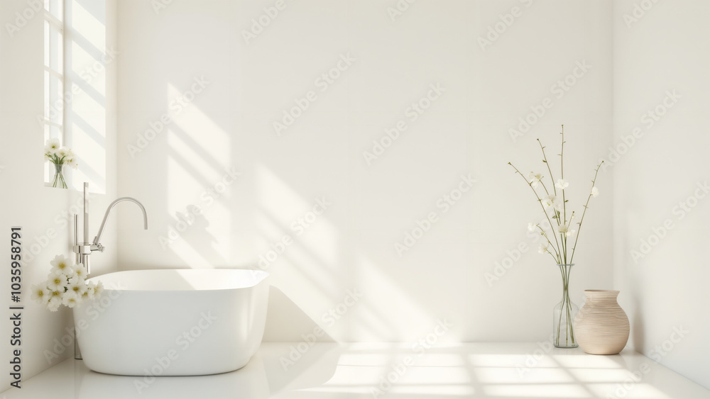 A Beautifully Designed Pristine White Bathroom that Offers Ultimate Relaxation and Calmness A Beautifully Designed Pristine White Bathroom that Offers Ultimate Relaxation and Calmness