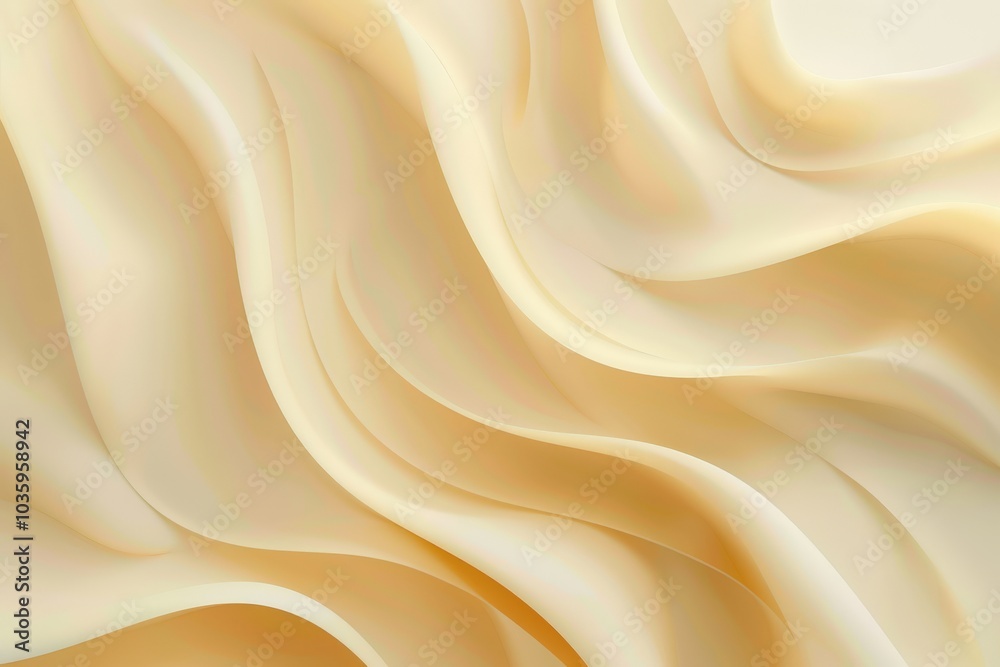 Fototapeta premium Abstract Wavy Pattern of Smooth, Cream-Colored Fabric