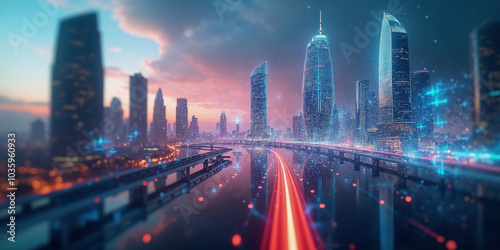 Wallpaper Mural city at night Torontodigital.ca