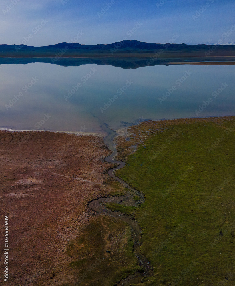 lake and mountains