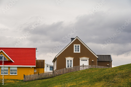 cityscape of the city of Stykkisholmur, Snaefellness Peninsula, Iceland photo