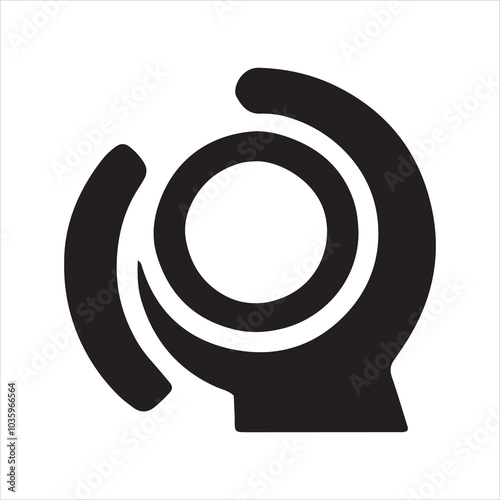 Circular Lens Abstract Icon for Web and Technology Vector Design