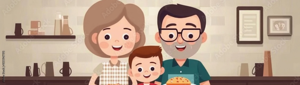 Generational Family Dinner Celebration Scene Generational Family Dinner Celebration Scene