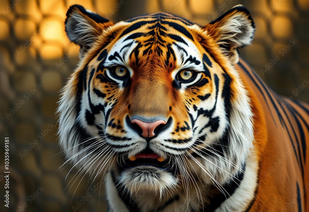 Fototapeta premium Close up Portrait of a Majestic Tiger with Intense Gaze
