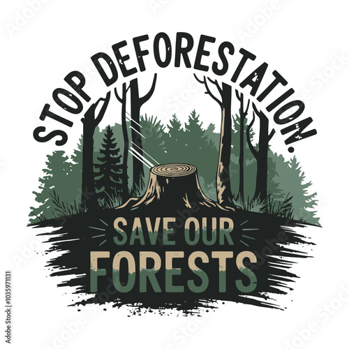 Stop Deforestation T Shirt Design,  Environmental T Shirt Design, Save the Trees T Shirt Design