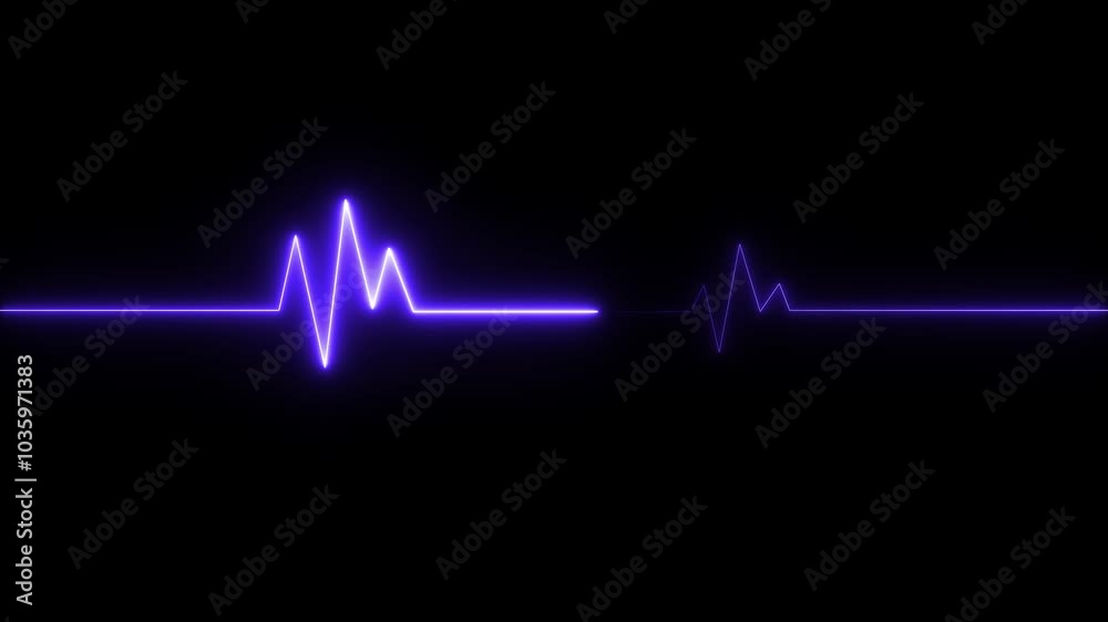 abstract heartbeat and pulse signal technology animation on black background abstract heartbeat and pulse signal technology animation on black background