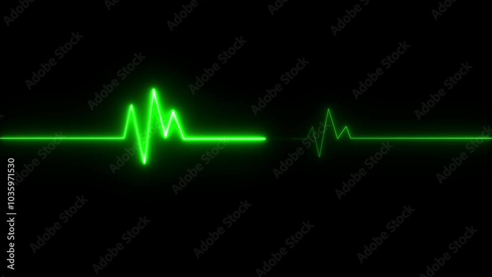 abstract heartbeat and pulse signal technology animation on black background abstract heartbeat and pulse signal technology animation on black background