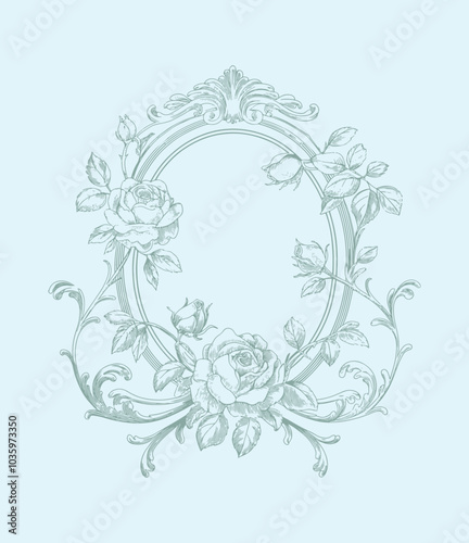 Floral Wedding monogram crest design. Vintage wedding monogram design. Wedding initial.

