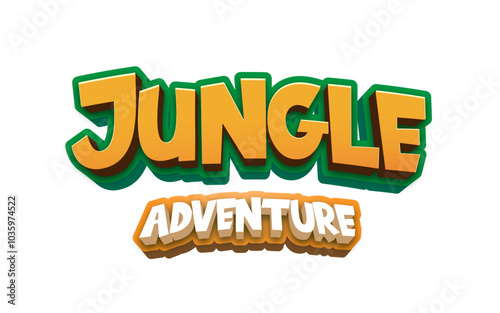 Jungle adventure 3d editable text style effect