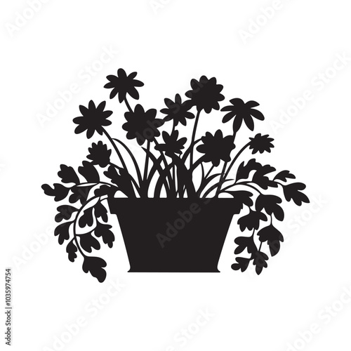 A vibrant houseplant with lush leaves thrives in a charming flowerpot, showcasing the beauty of nature within a home
