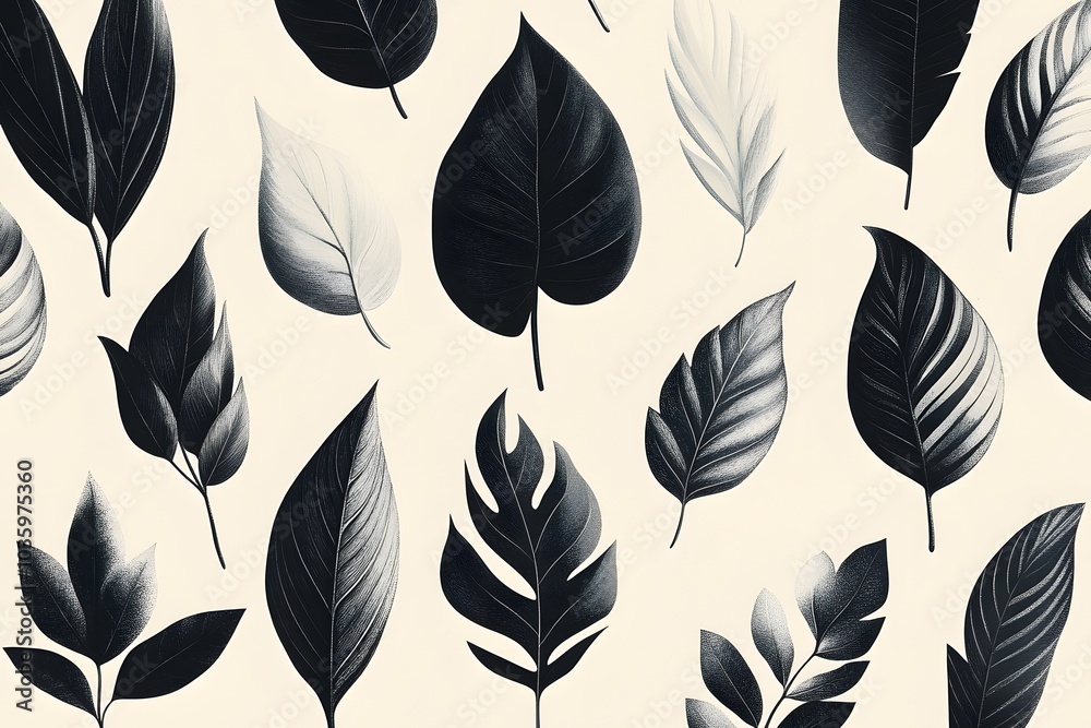 Botanical leaf illustrations Botanical leaf illustrations