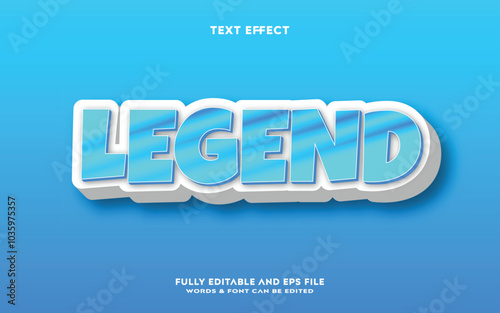 Legend 3d editable text style effect