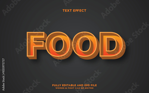 Food 3d editable text style effect