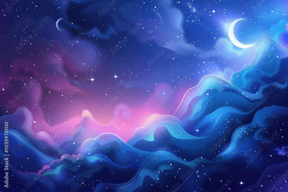 Abstract background of a cute night filled with soft glowing elements Abstract background of a cute night filled with soft glowing elements