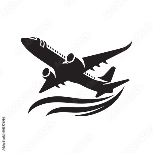 Jet Silhouette Vector Illustration - Perfect for Aviation Designs