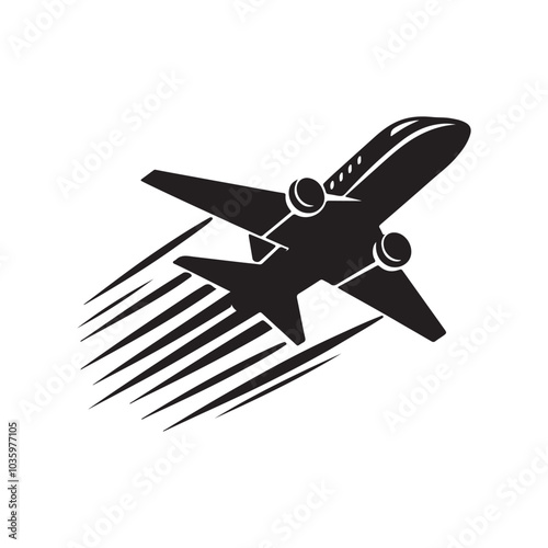 Jet Silhouette Vector Illustration - Perfect for Aviation Designs