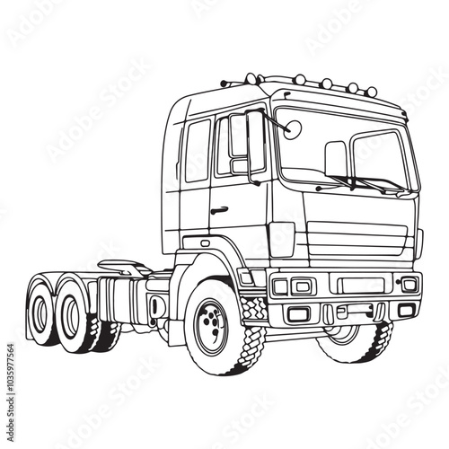 Truck line art vector illustration