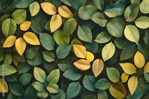 Green botanical leaves pattern