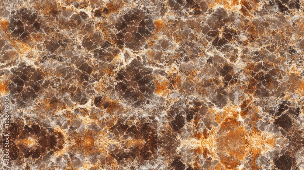 Abstract symmetrical pattern showcasing the texture of natural brown marble Stunning seamless spotted design ideal for background use featuring a mirrored effect