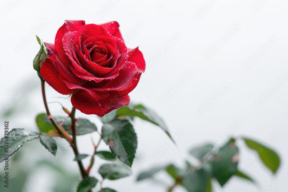 Naklejka premium beautiful red rose isolated on white